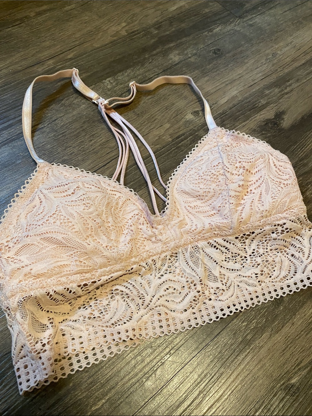 Light pink lace bralette